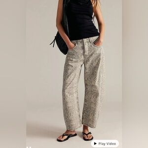 We the free printed barrel jeans snake combo
